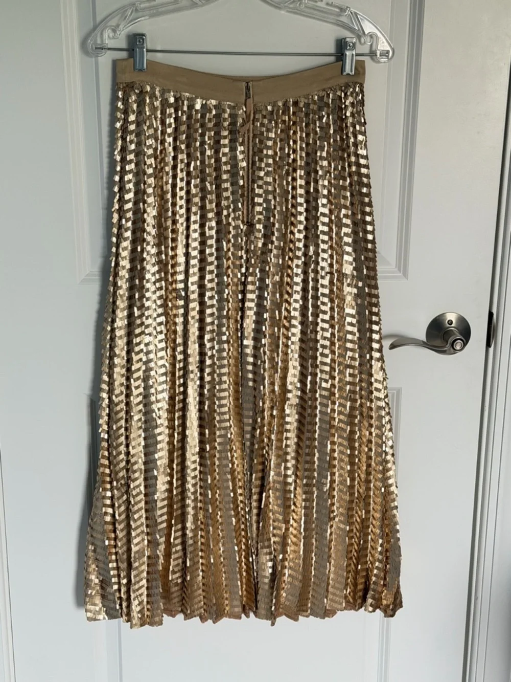 Maeve by Anthropologie Gold Natalia Sequined Midi Skirt Size 2 54474